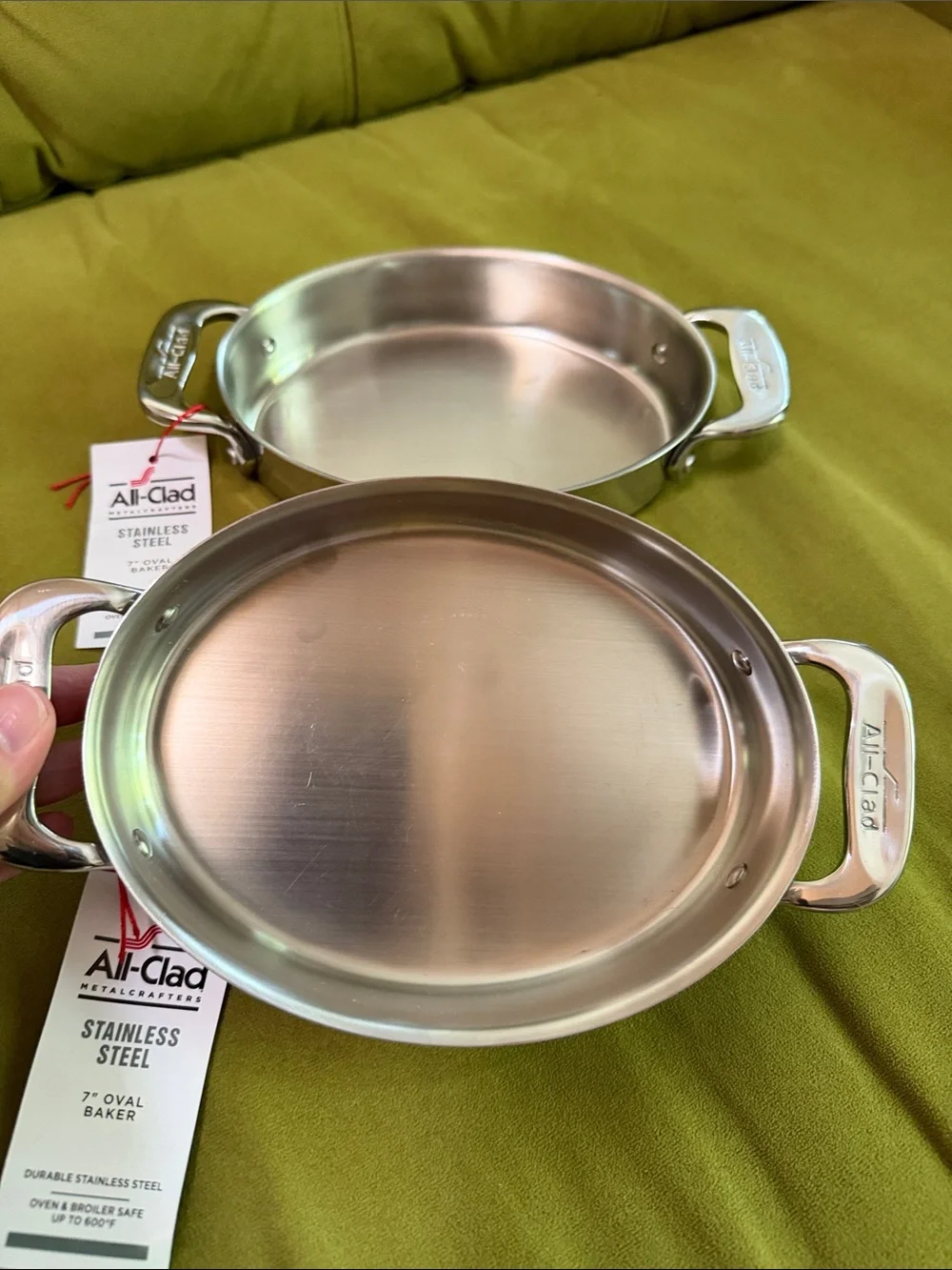 🩶🩶 NWT All-Clad 7” Mini Oval Bakers - Set of 2 - Stainless Steel 🩶🩶